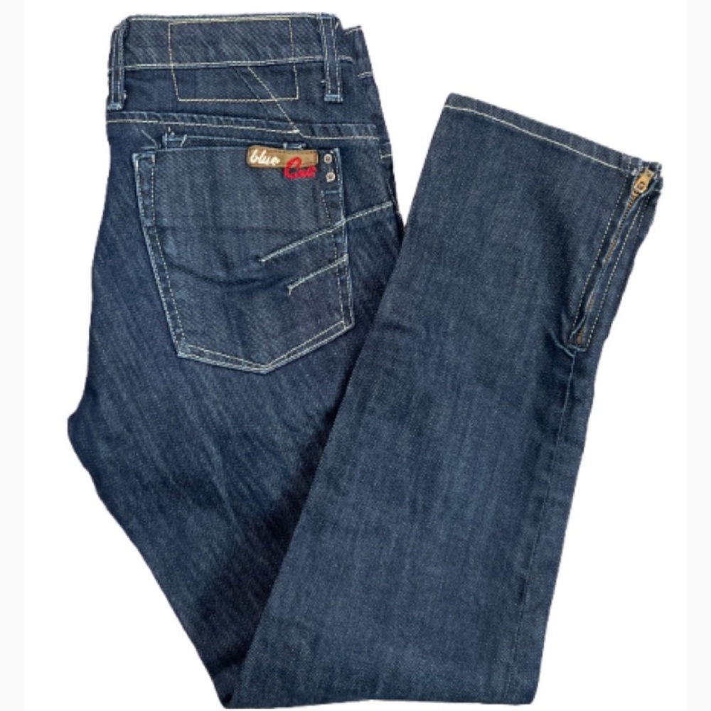 Blue Cult Blue‎ Denim Jeans Straight Leg Cropped zipper Ankle Jeans